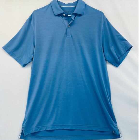 Peter Millar Seaside Dri Release Natural Touch Polo – Blue – Size Small - Picture 2 of 6